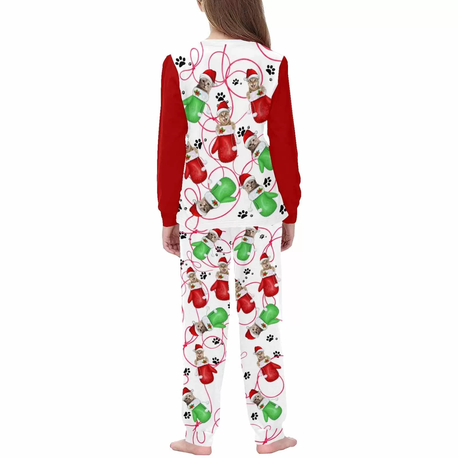 Custom Face Pajamas Christmas Funny Sleepwear Personalized Girls Long Sleeve Pajamas Set