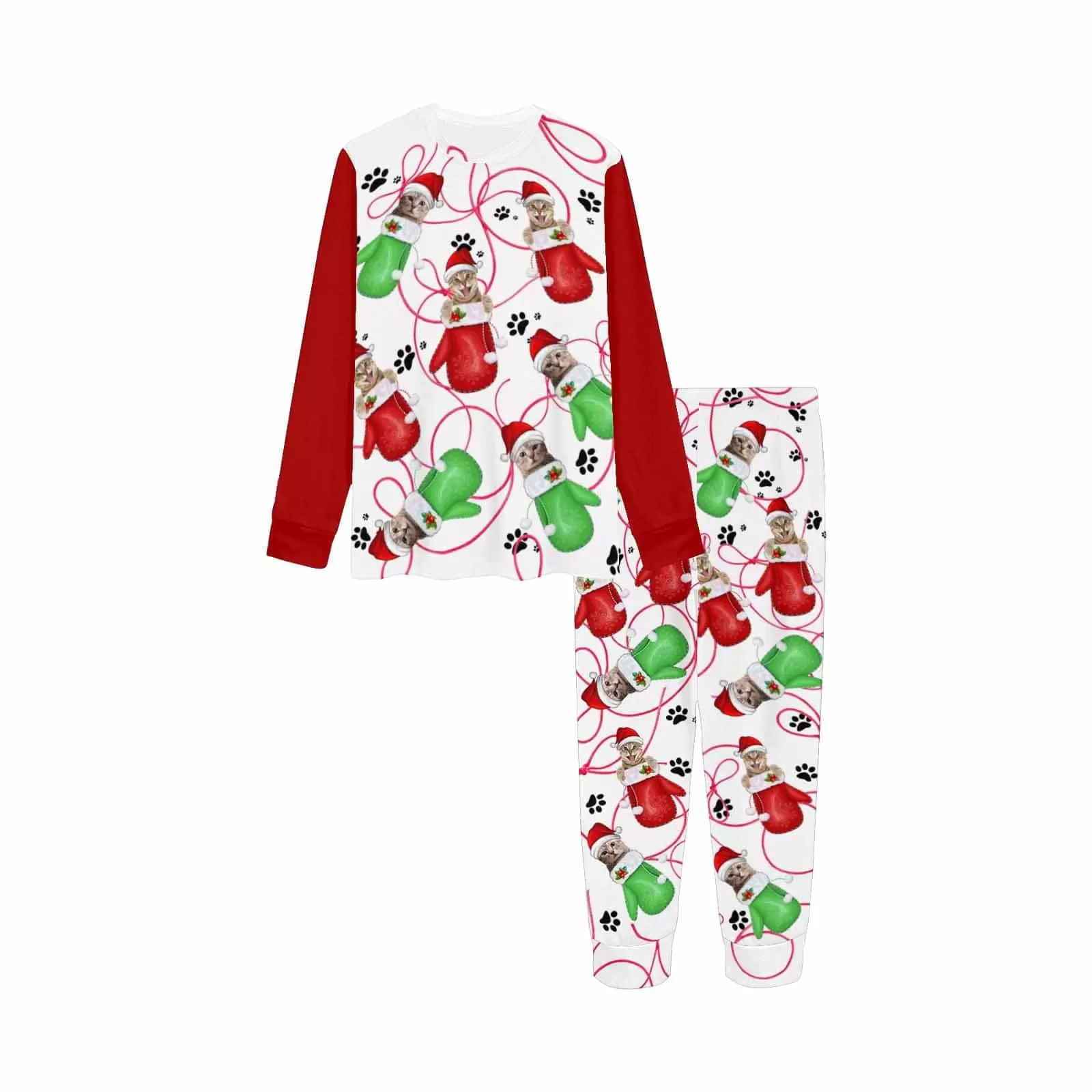 Custom Face Pajamas Christmas Funny Sleepwear Personalized Girls Long Sleeve Pajamas Set