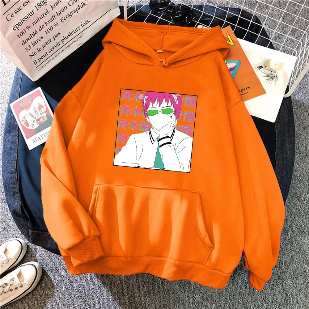 Cute Saiki K Anime Hoodies Sweatshirt Harajuku Warm Pullover Style Hoodie