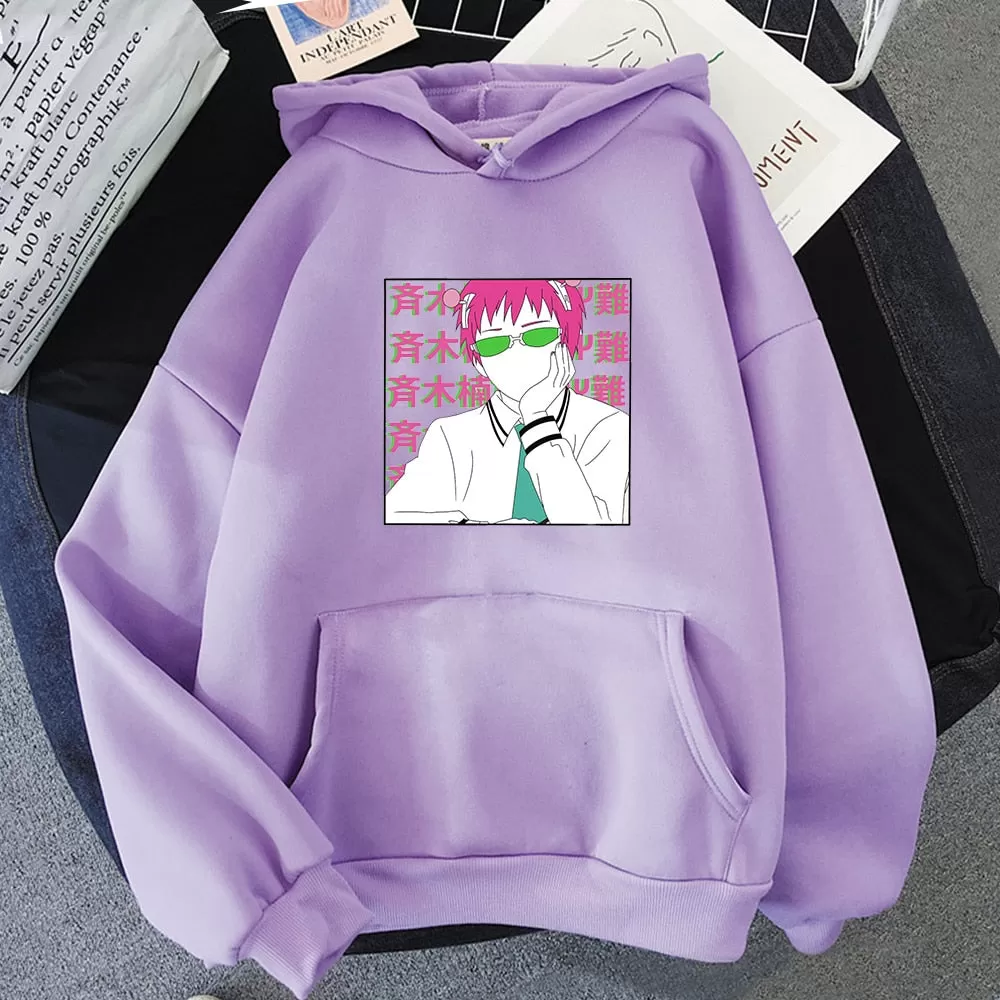 Cute Saiki K Anime Hoodies Sweatshirt Harajuku Warm Pullover Style Hoodie