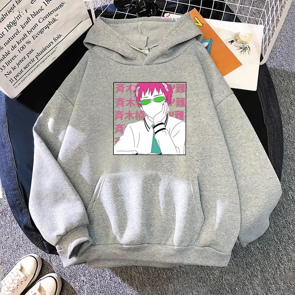 Cute Saiki K Anime Hoodies Sweatshirt Harajuku Warm Pullover Style Hoodie