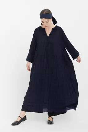 Daniela Gregis - Long Sleeve Dress - Black Blue Tartan