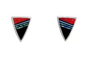 David Rosales Red Moon Triangle Earrings