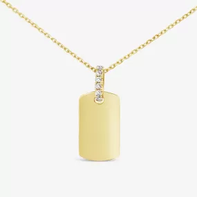 Diamond Dog Tag Necklace