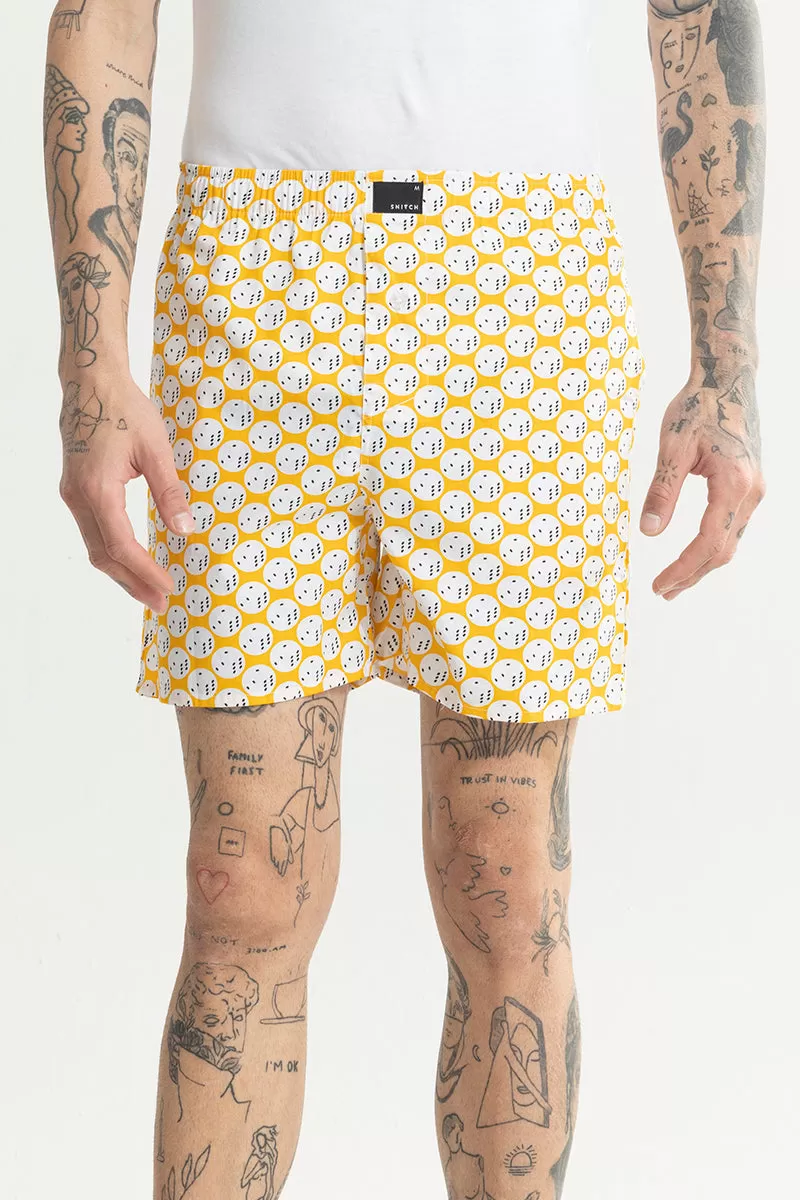 Dice Print Yellow Boxer