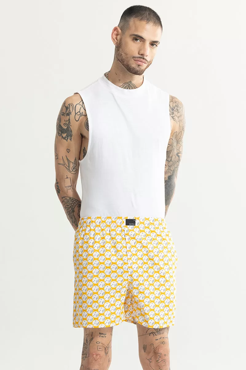 Dice Print Yellow Boxer