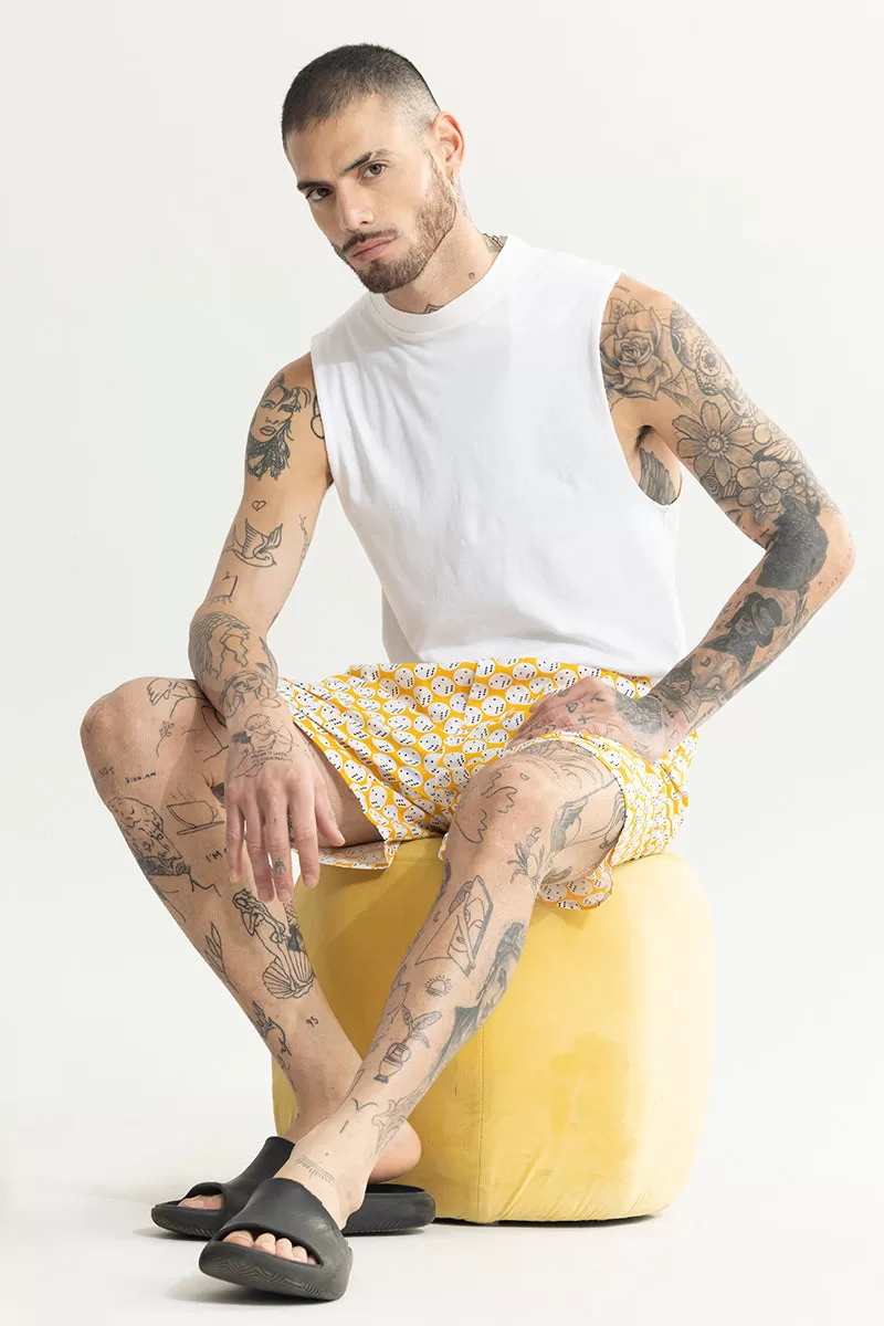 Dice Print Yellow Boxer