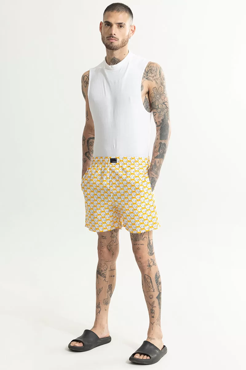 Dice Print Yellow Boxer