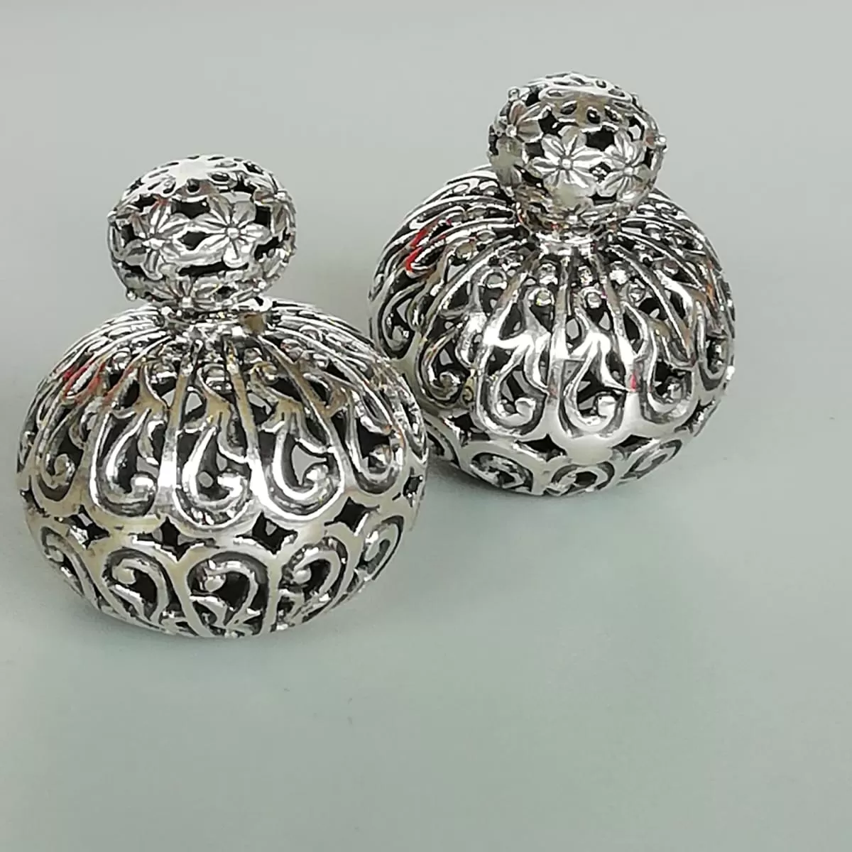 Double sided sterling silver ball studs | Indian front back earrings  | Chunky statement earrings | Filigree Silver jewelry | E913