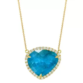 Doves Laguna 18K Yellow Gold Necklace with Freeform Quartz over Apatite