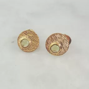 Drift Wood with Lemon Quartz Round Stud Separates Earrings