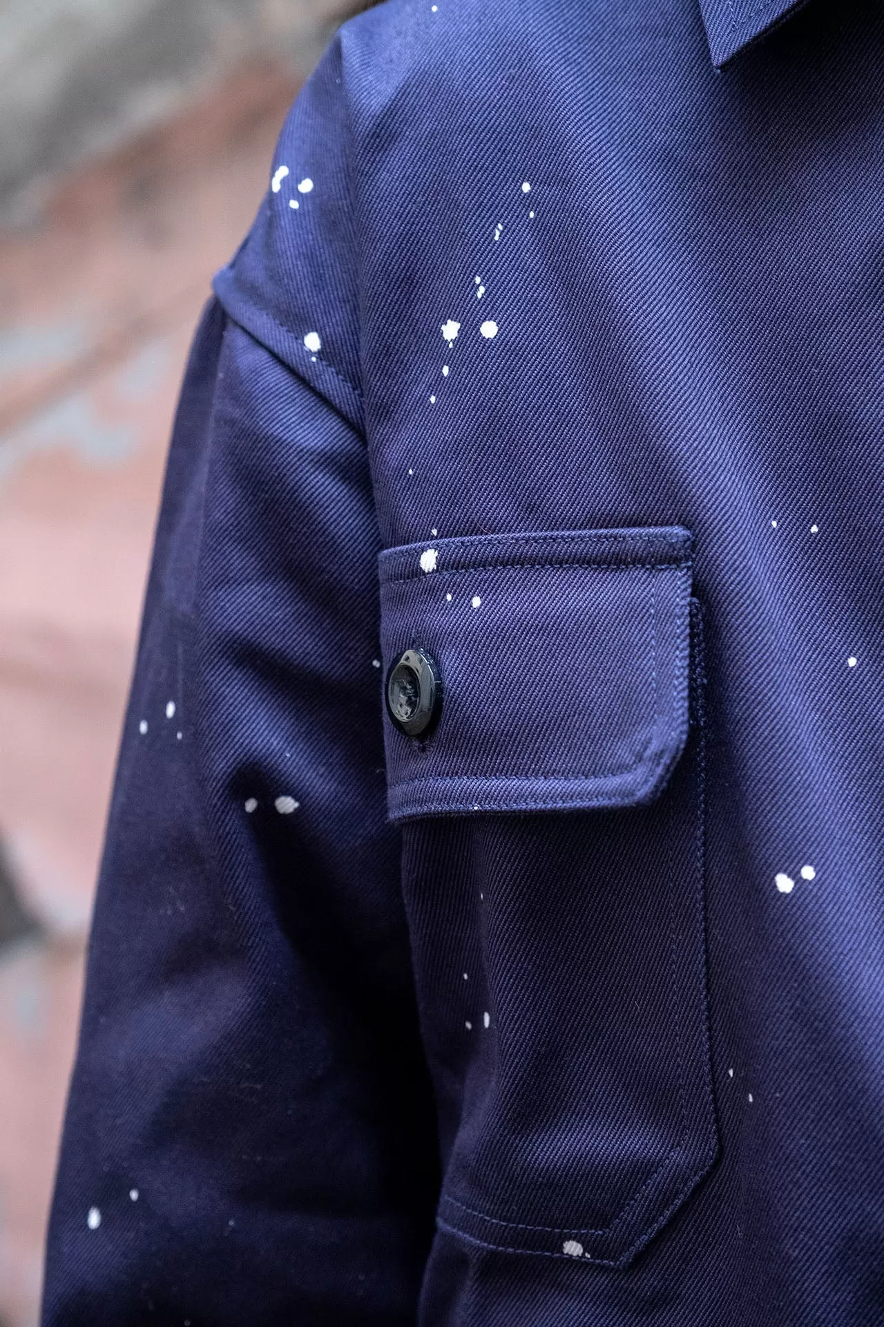 Drill Dripping Trucker Jacket  | Midnight Blue