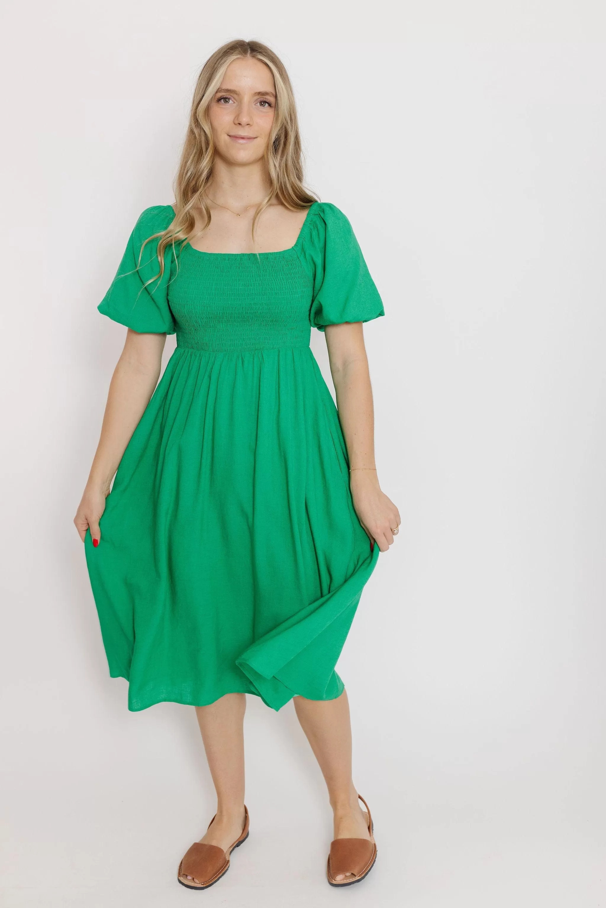 Eden Dress in Kelly Green