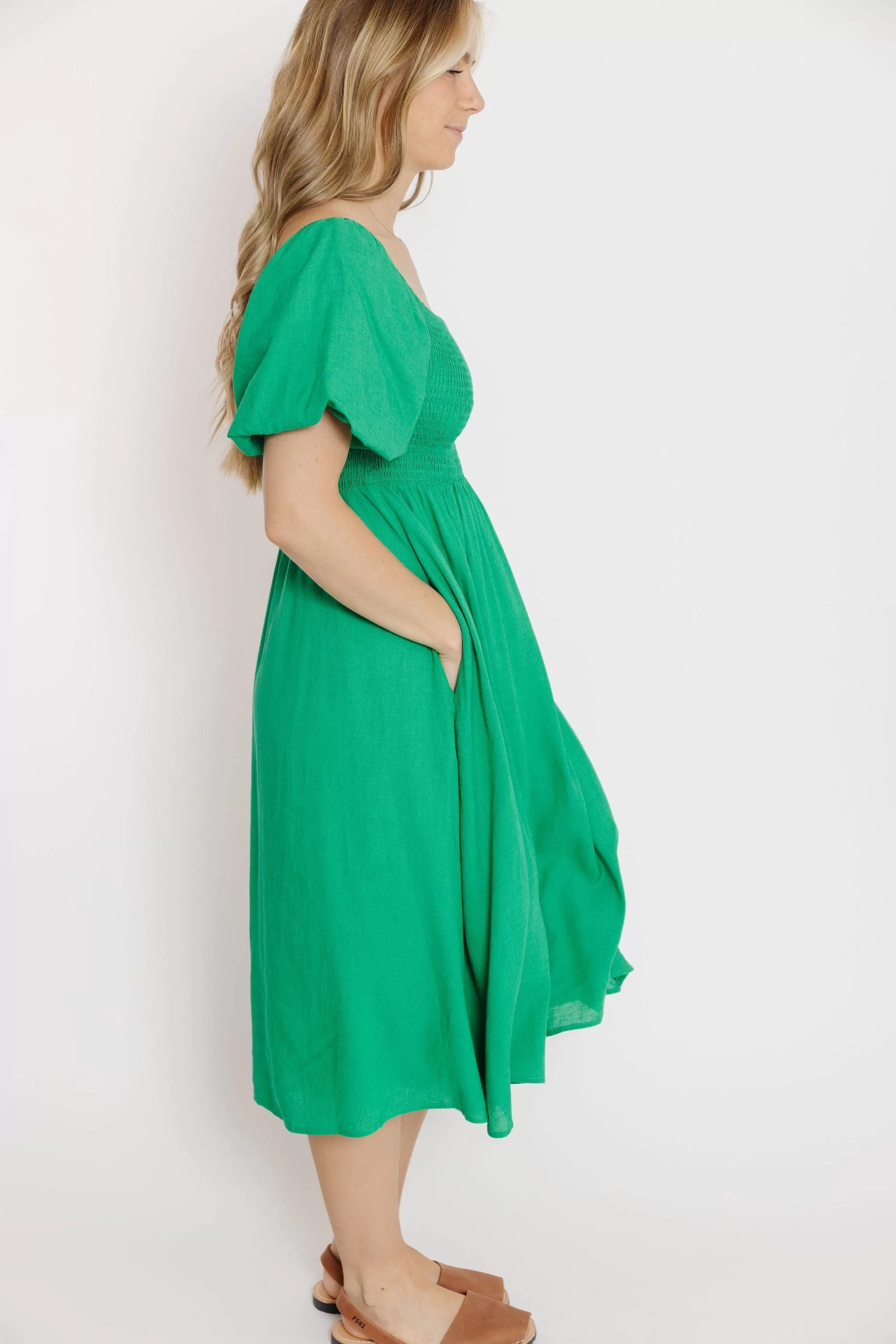 Eden Dress in Kelly Green