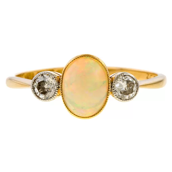 Edwardian Opal & Diamond Ring