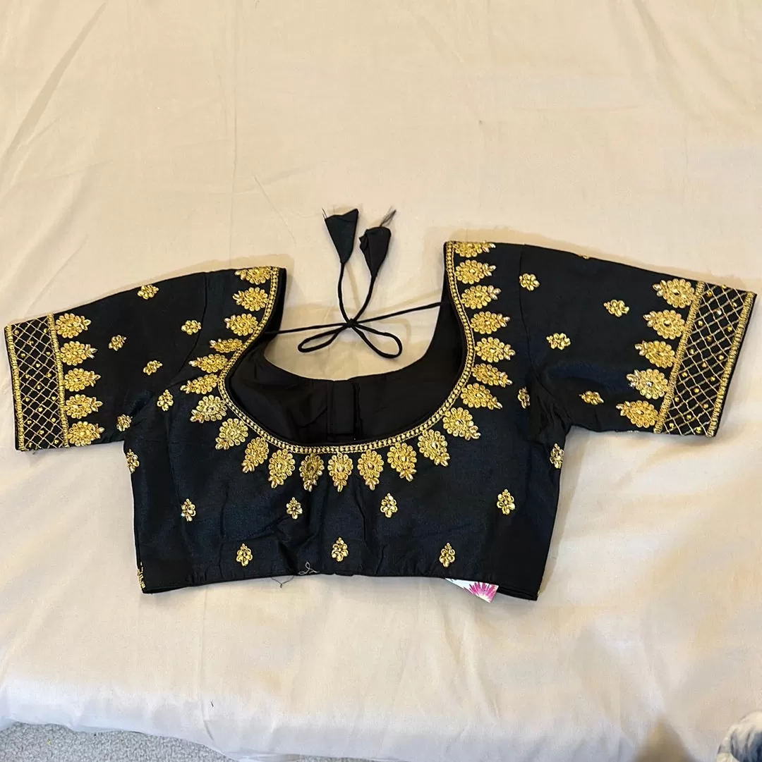 Elegant Black Color Ready To Wear Designer Blouse With Zari And Sequins Work