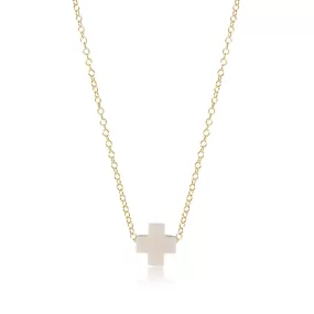 ENewton 16" Off White Gold Signature Cross Necklace