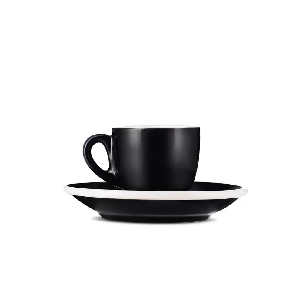 Espresso Parts Porcelain Espresso Cup & Saucer - Black (2oz/70ml)