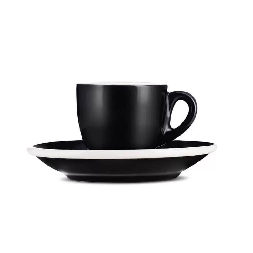 Espresso Parts Porcelain Espresso Cup & Saucer - Black (2oz/70ml)