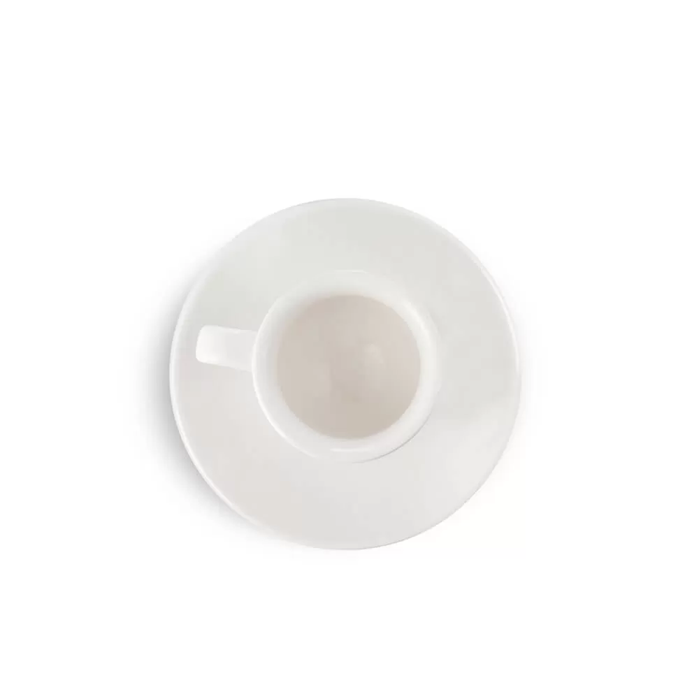 Espresso Parts Porcelain Espresso Cup & Saucer - White (2oz/70ml)