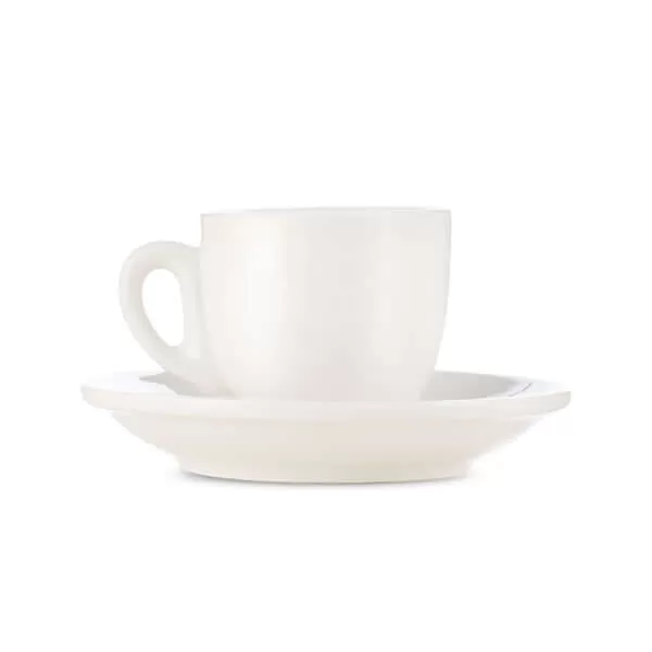 Espresso Parts Porcelain Espresso Cup & Saucer - White (2oz/70ml)