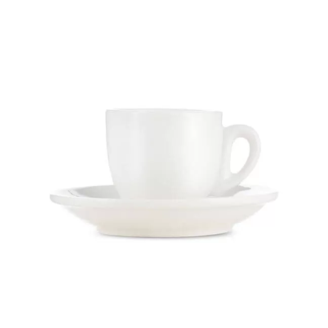 Espresso Parts Porcelain Espresso Cup & Saucer - White (2oz/70ml)