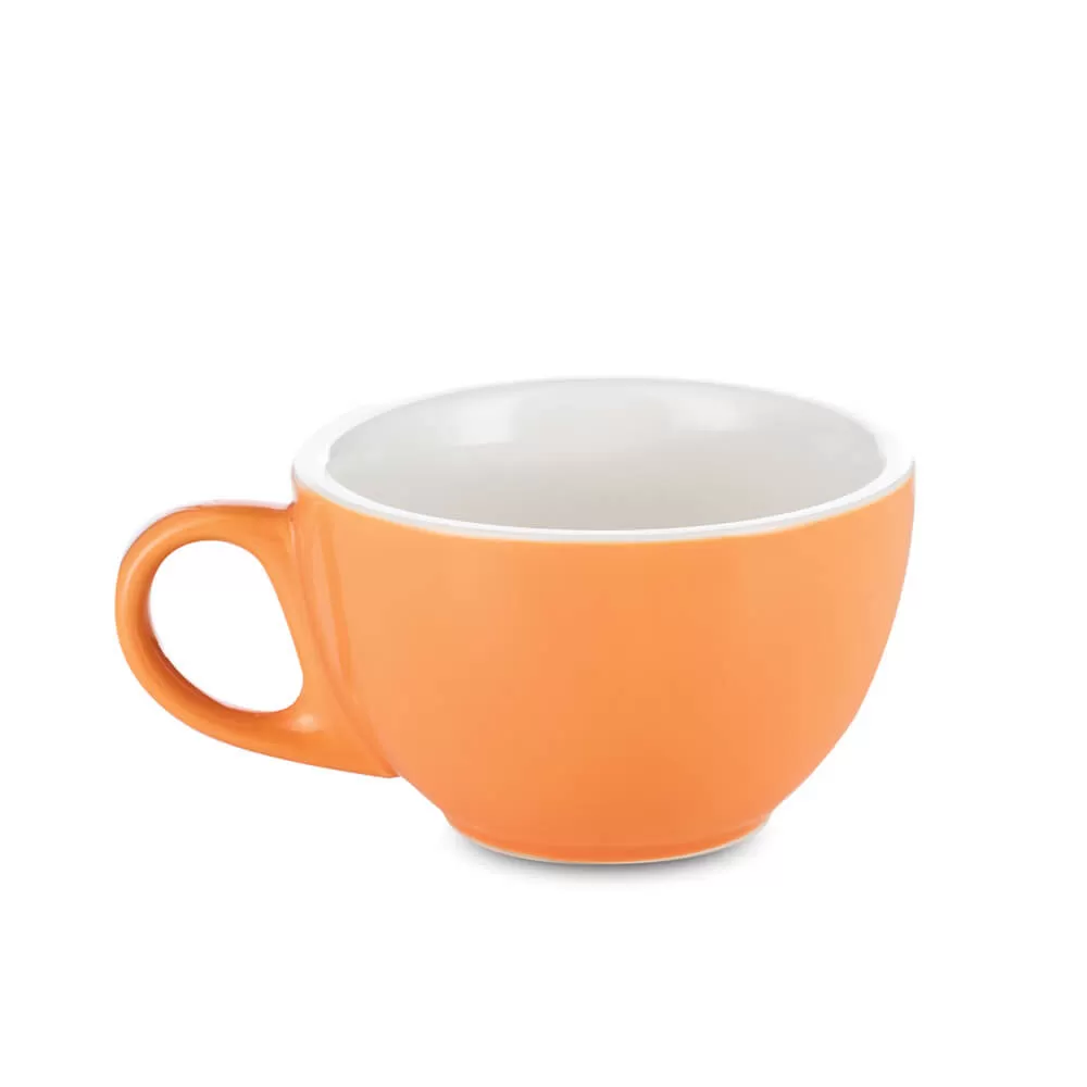 Espresso Parts Porcelain Latte Cup & Saucer - Orange (12oz/355ml)