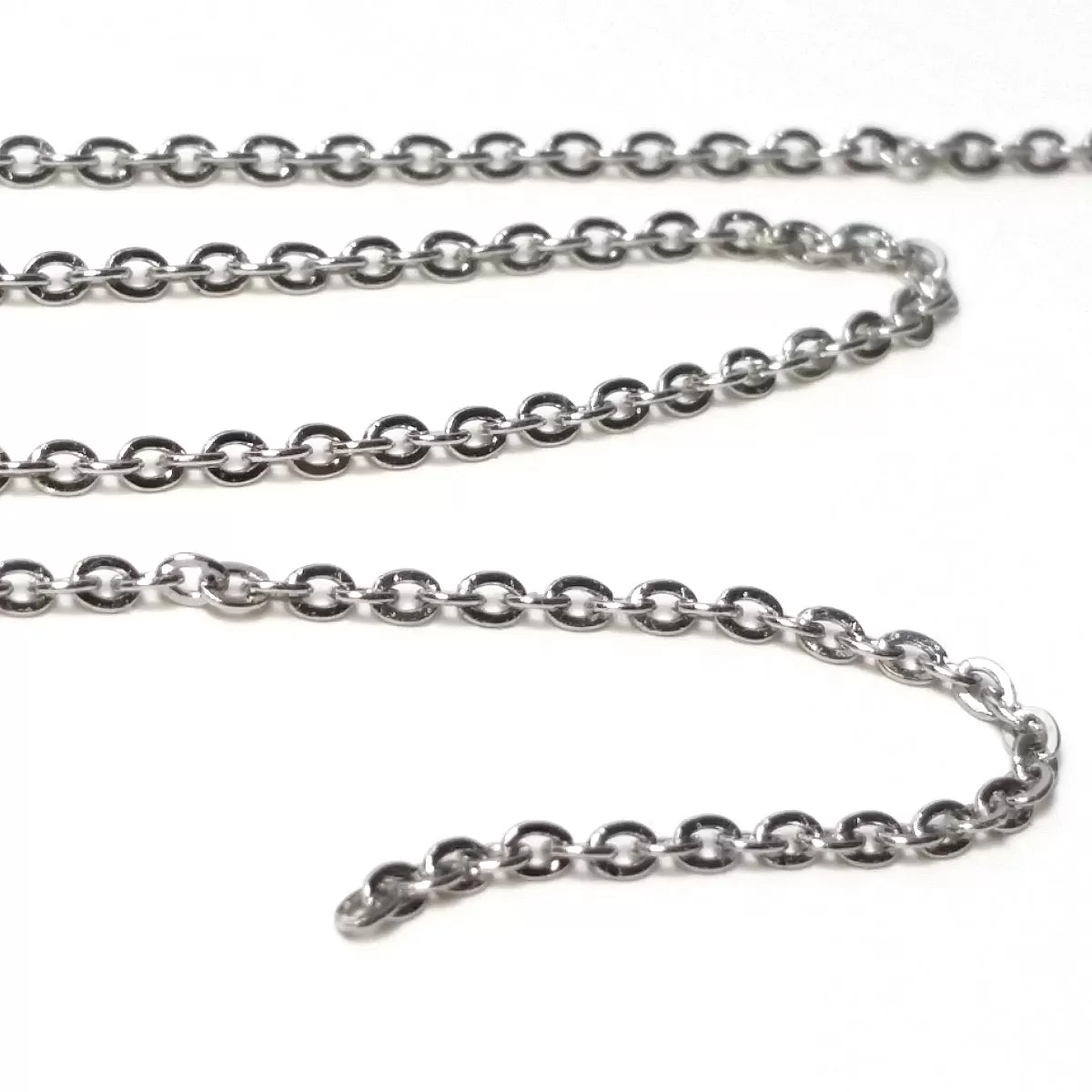 Fine Stainless Steel Chain, Bulk Jewelry Making Supplies, Flattened Oval Links, 1.5x1.5mm, Lot Size 30 Feet, #1901