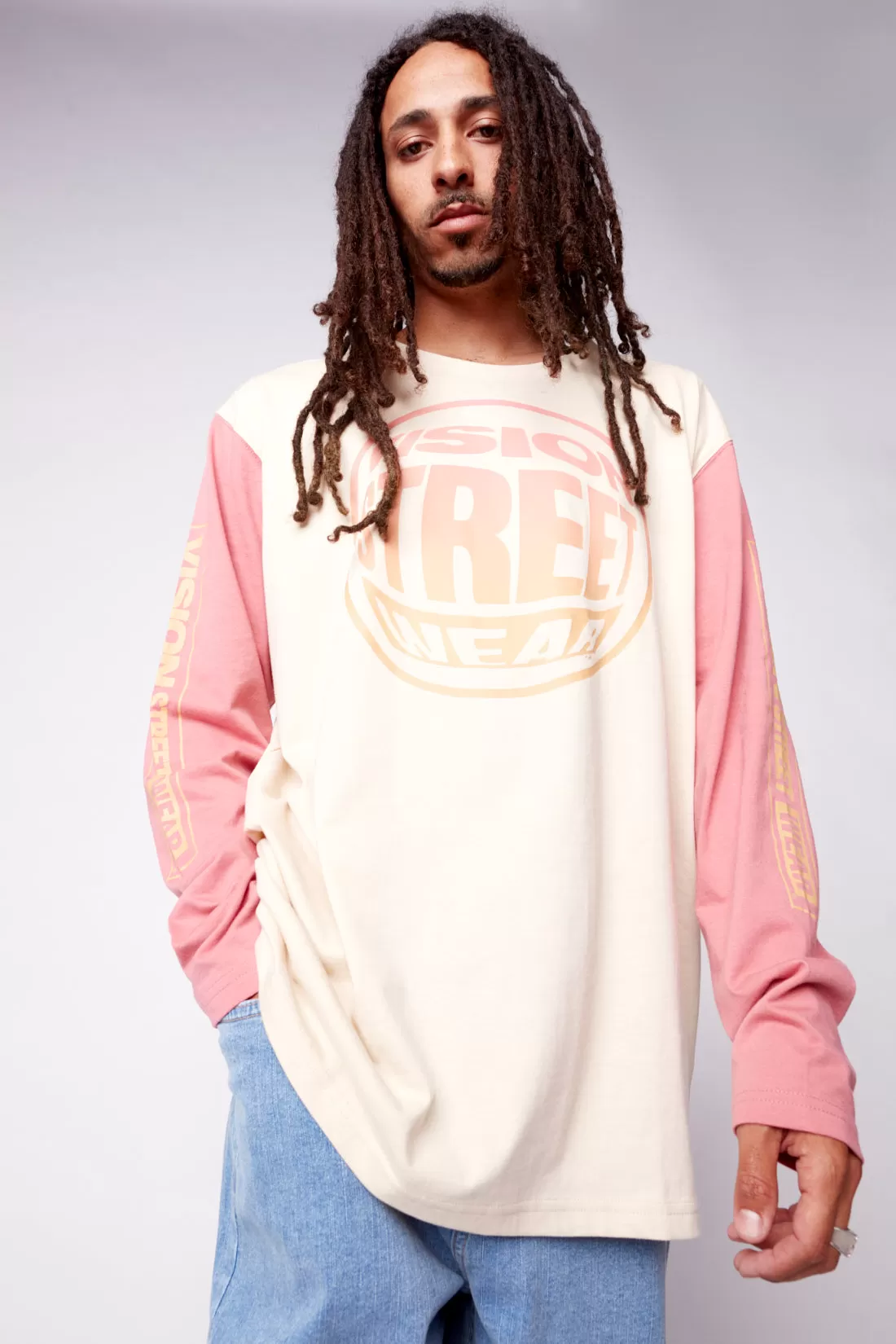 Fisheye Large Logo Print T-Shirt - Bone/Dusty Rose