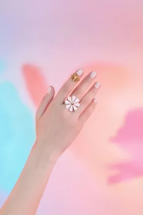 floral gold ring set