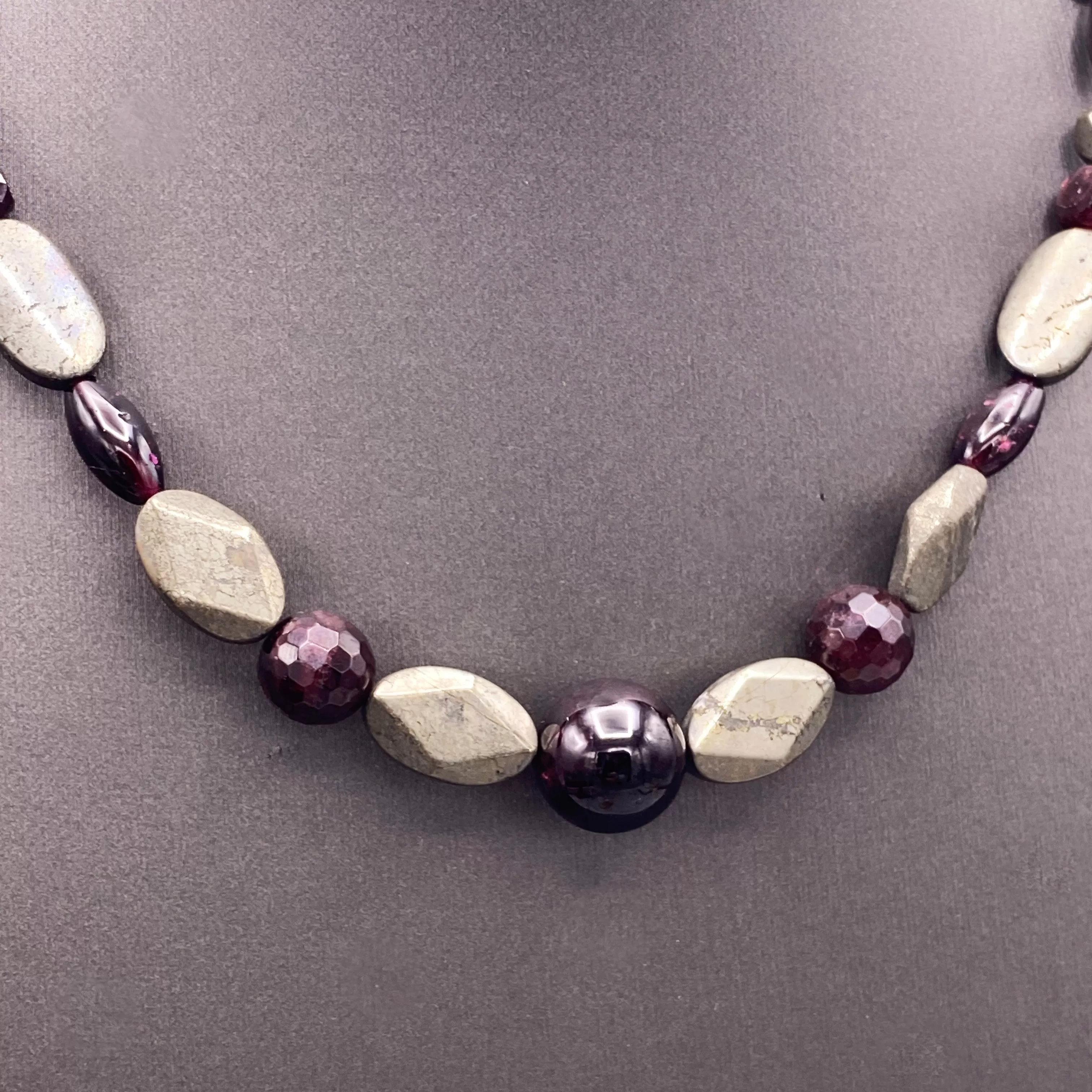 Garnet and Pyrite Necklace