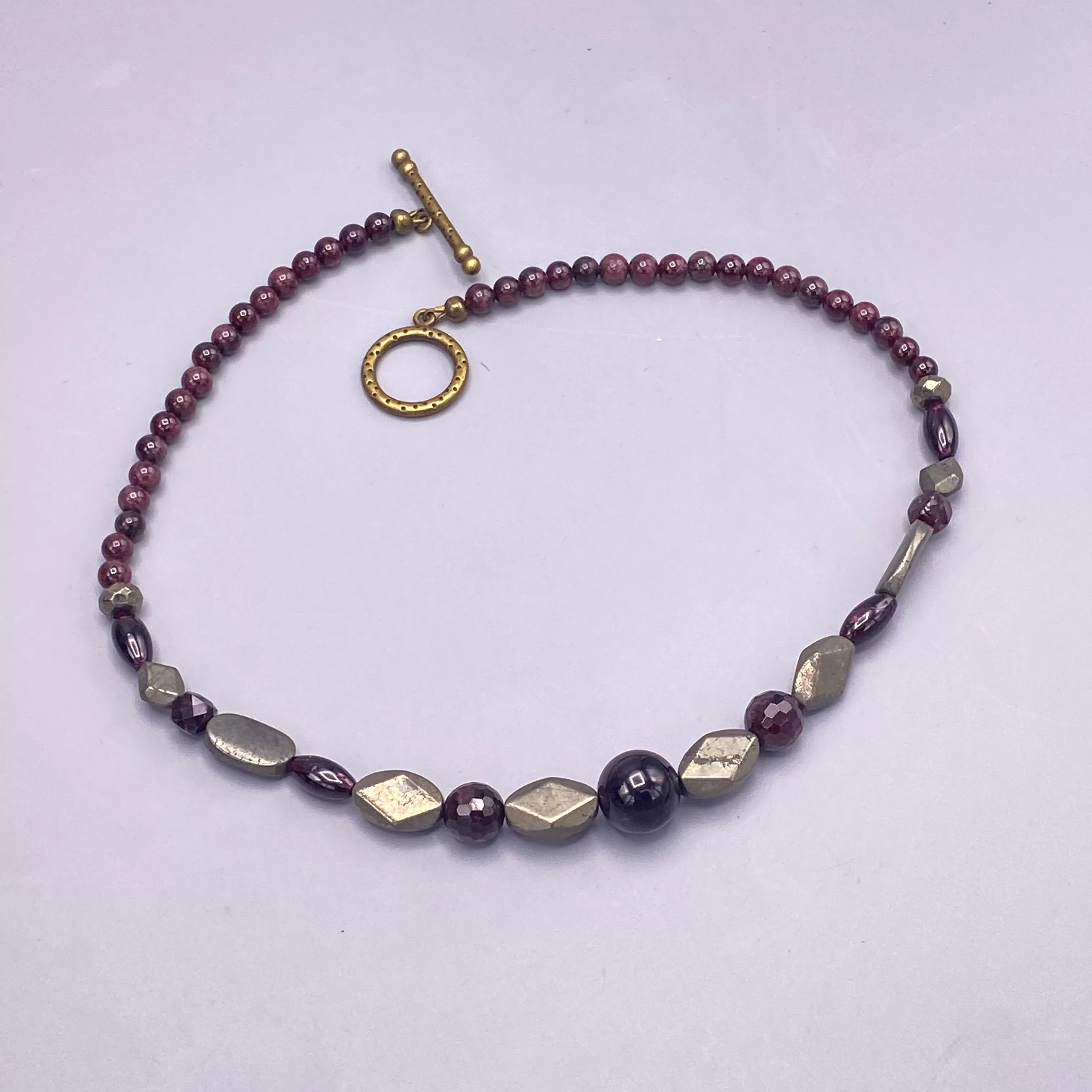 Garnet and Pyrite Necklace