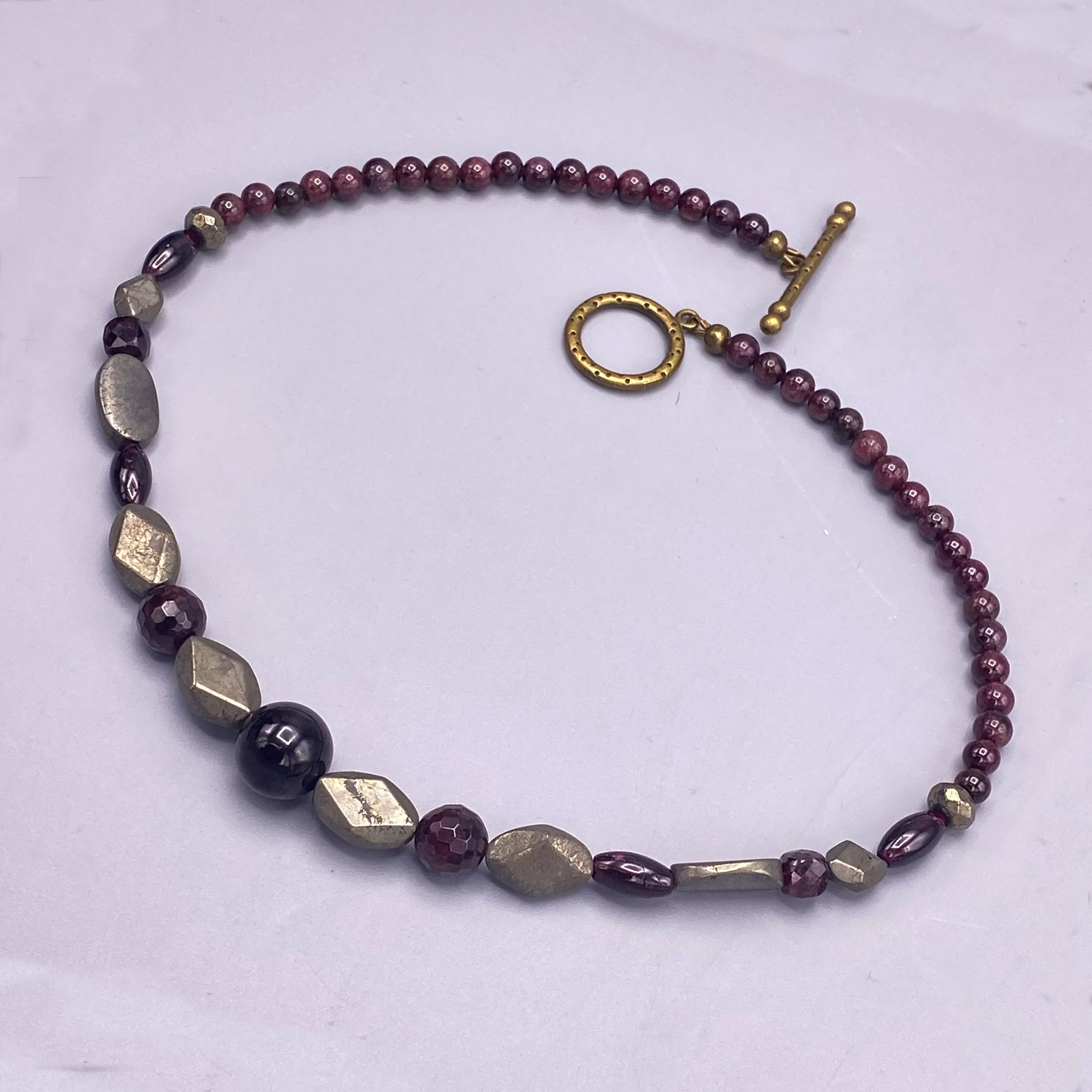 Garnet and Pyrite Necklace