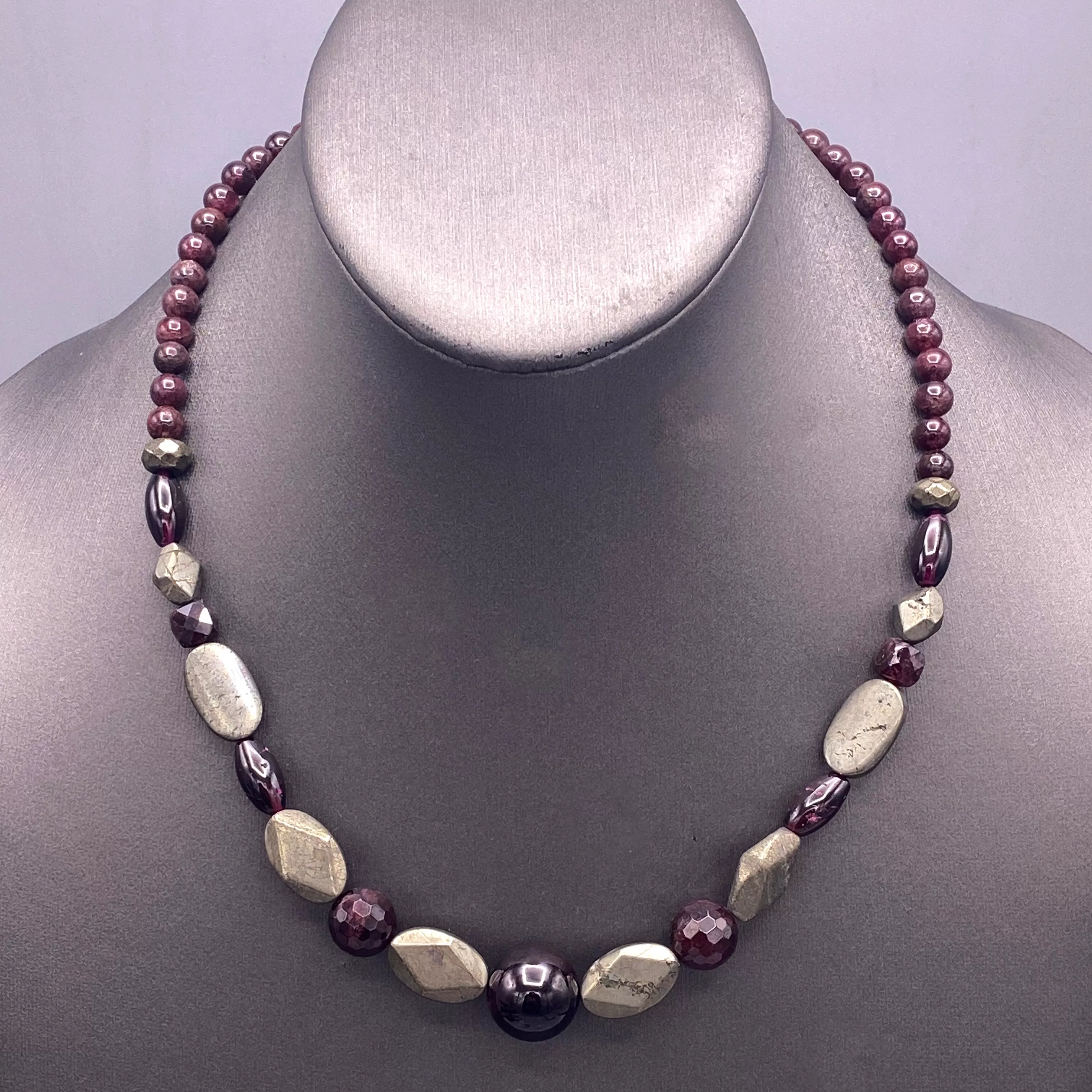 Garnet and Pyrite Necklace