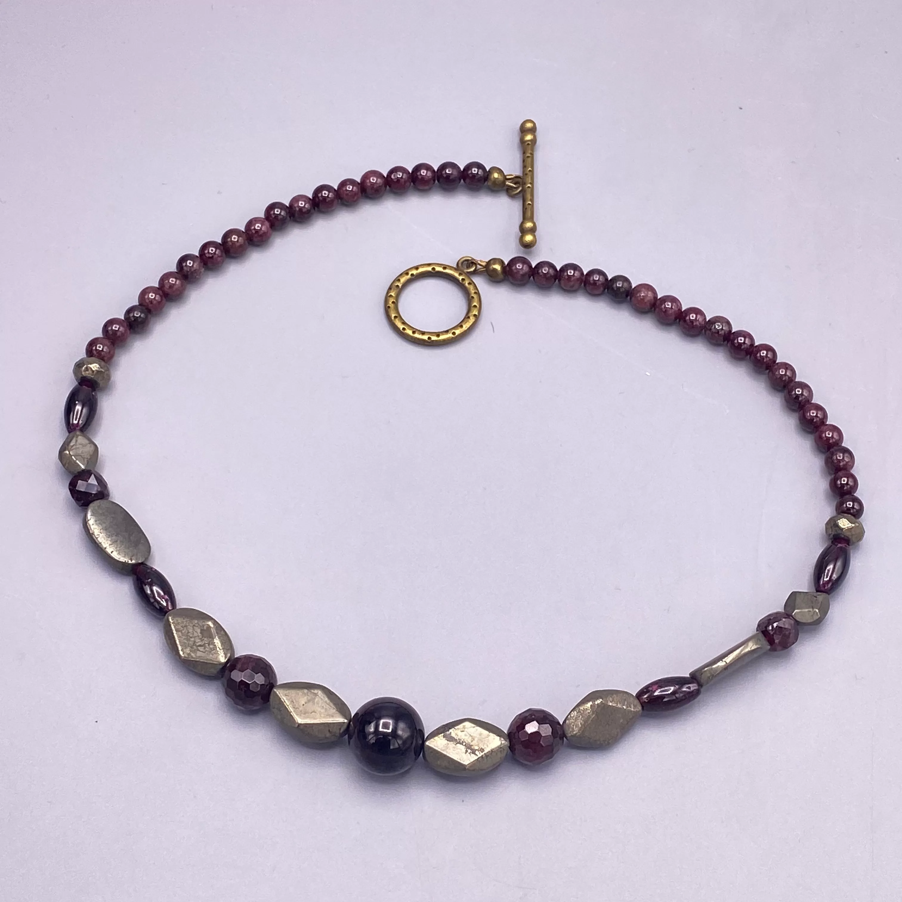 Garnet and Pyrite Necklace