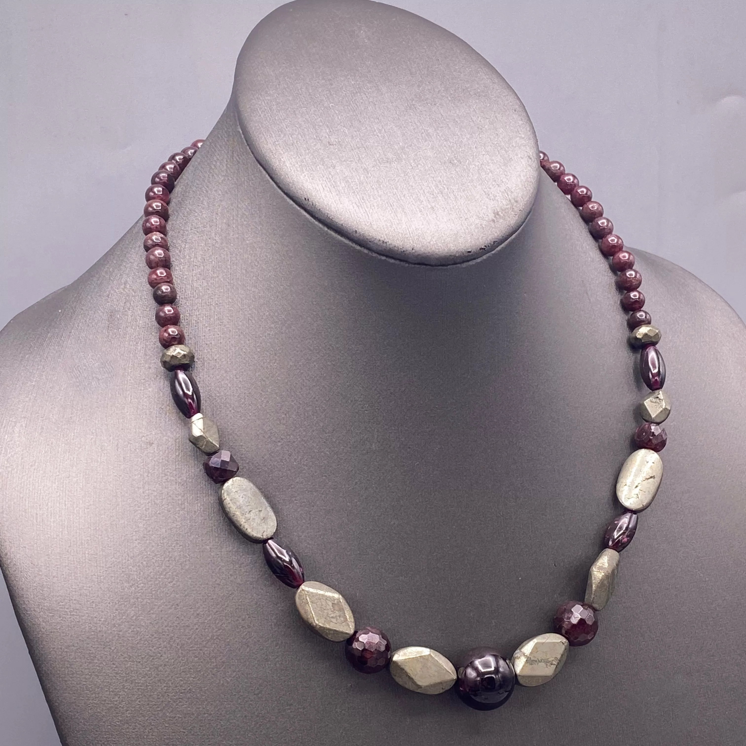 Garnet and Pyrite Necklace