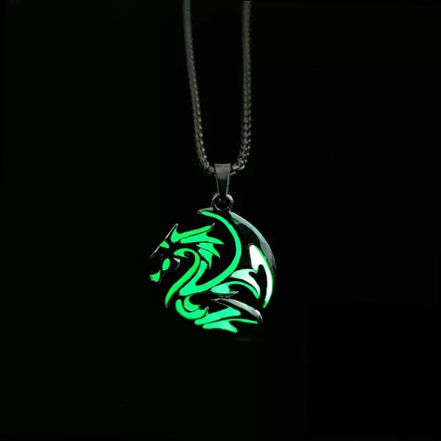 Glow in the Dark Wyvern Sigil Necklace