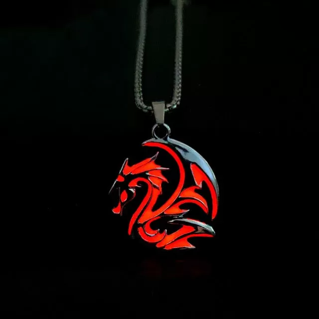 Glow in the Dark Wyvern Sigil Necklace