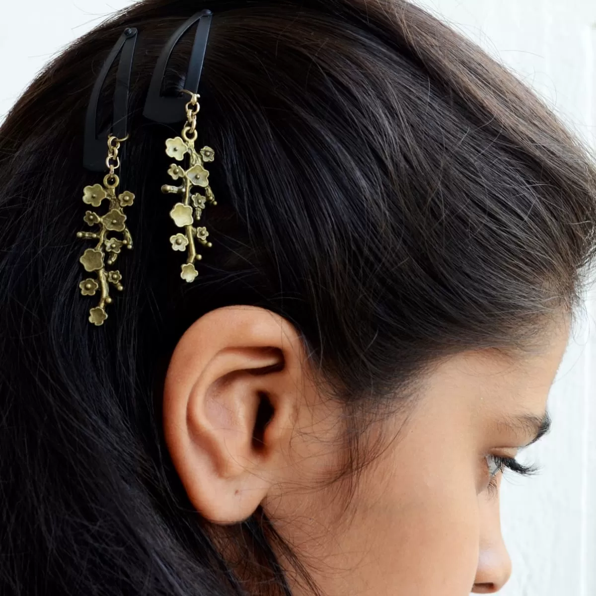 Gold hair clips, Flower hair accessories, Adult Hair Barrettes