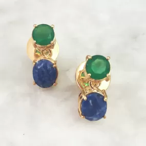 Green Agate & Lapiz Lazuli Separates Earrings