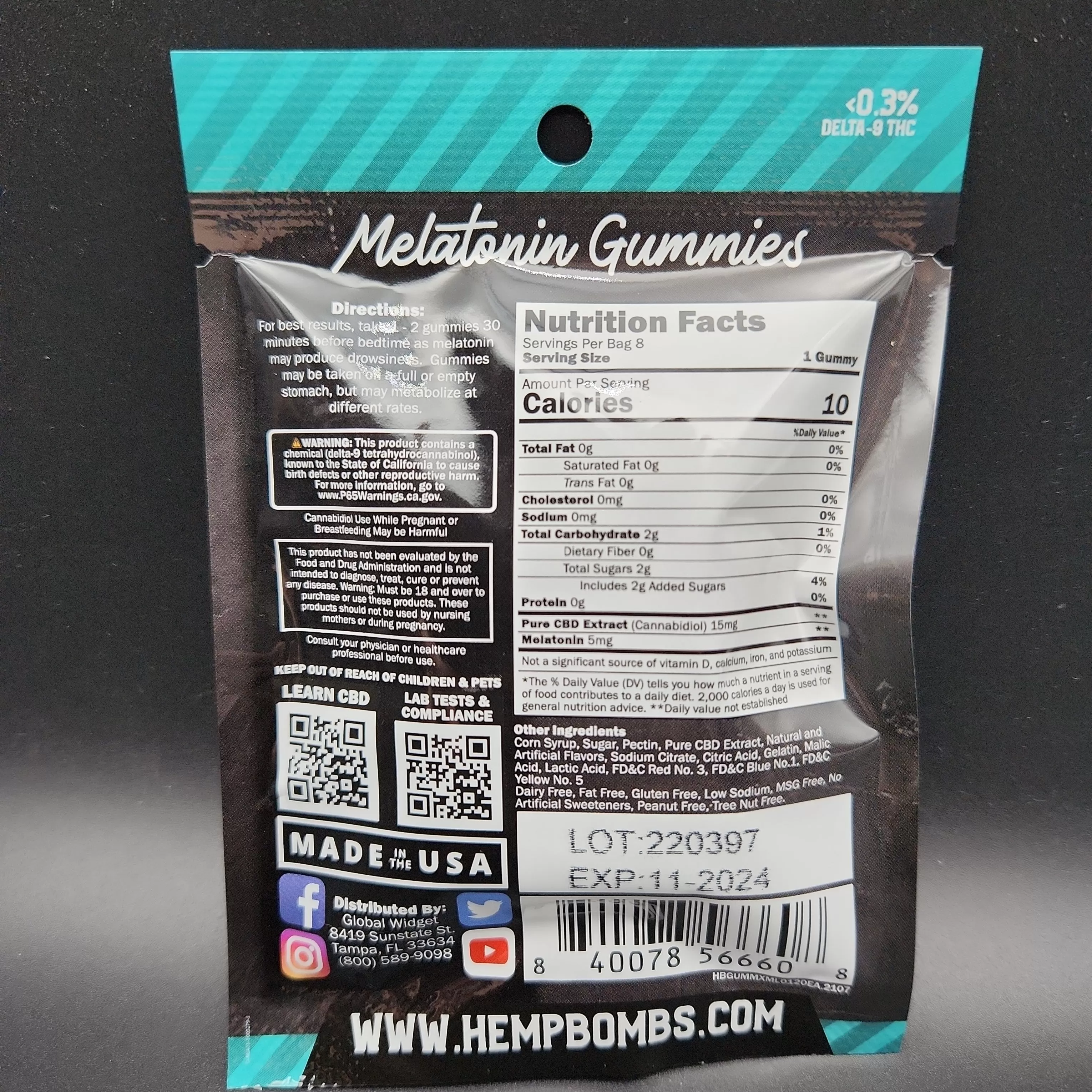 Hemp Bombs - 15mg CBD Gummies 8ct