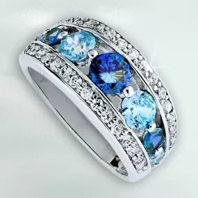 Ice Blue Martini Ring