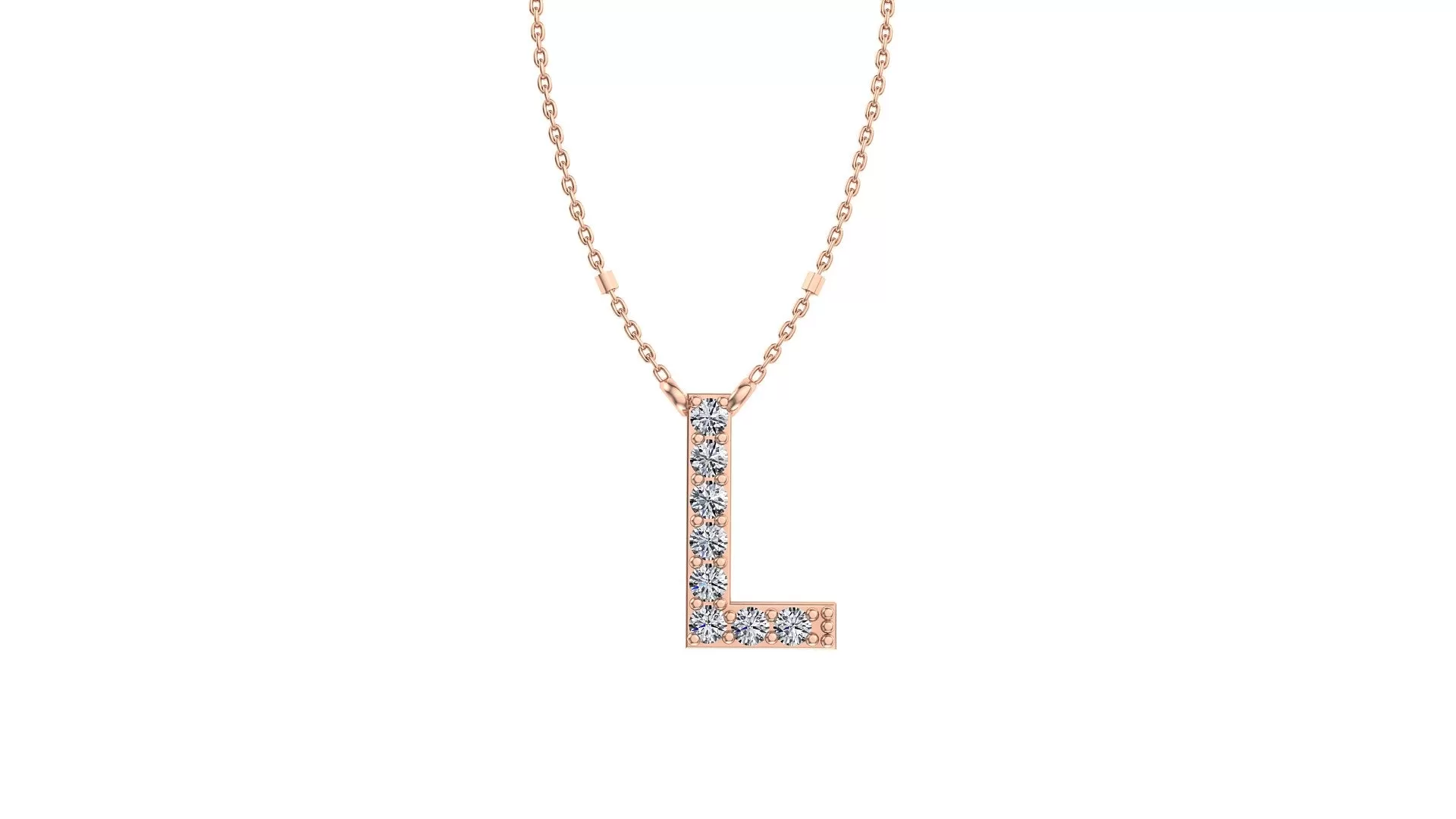 Initial L Diamond Pendant 14K Gold DIP012