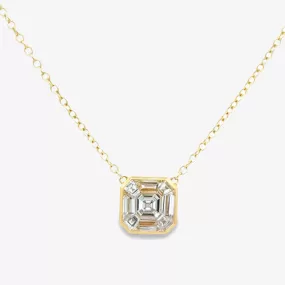 Invisible Set 1.05CT Square Diamond Necklace