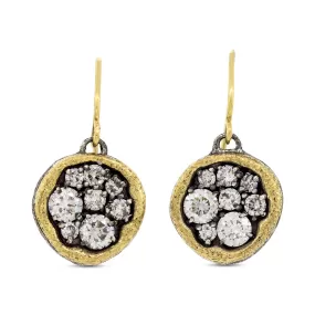 Irregular Round Dew Pond Diamond Dangle Earrings