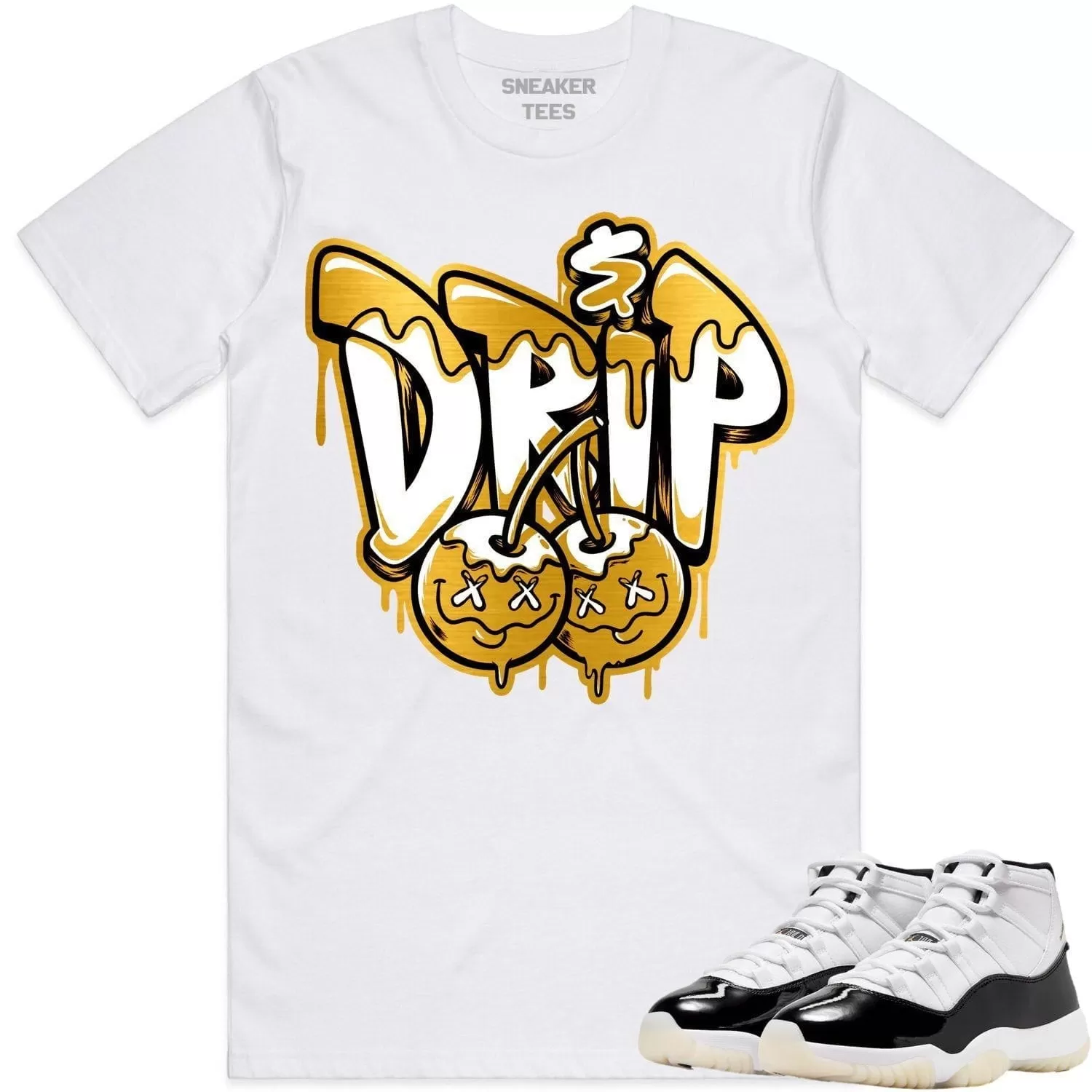 Jordan 11 Gratitude 11s Shirt to Match - GOLD METALLIC MONEY DRIP