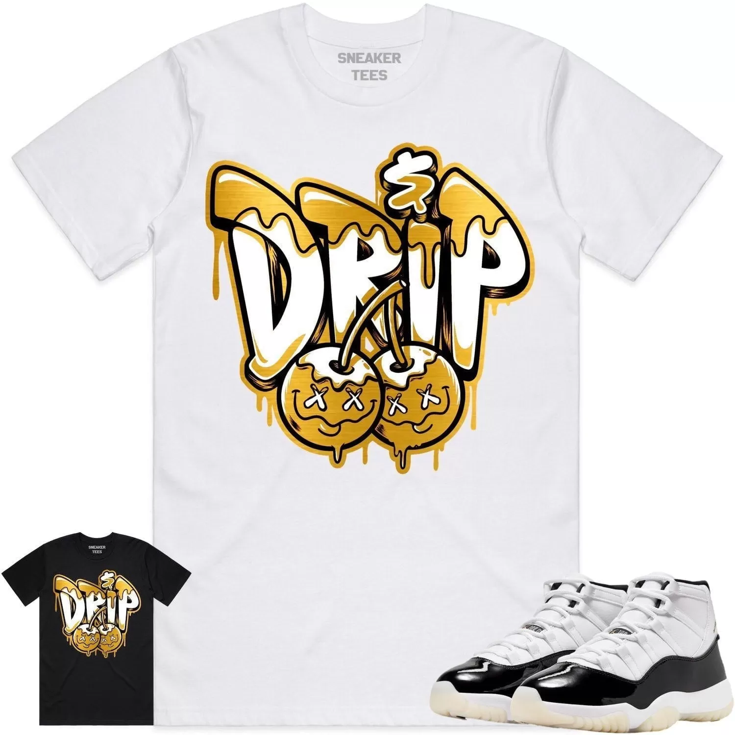 Jordan 11 Gratitude 11s Shirt to Match - GOLD METALLIC MONEY DRIP