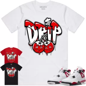 Jordan 4 Red Cement 4s Shirt to Match - RED MONEY DRIP