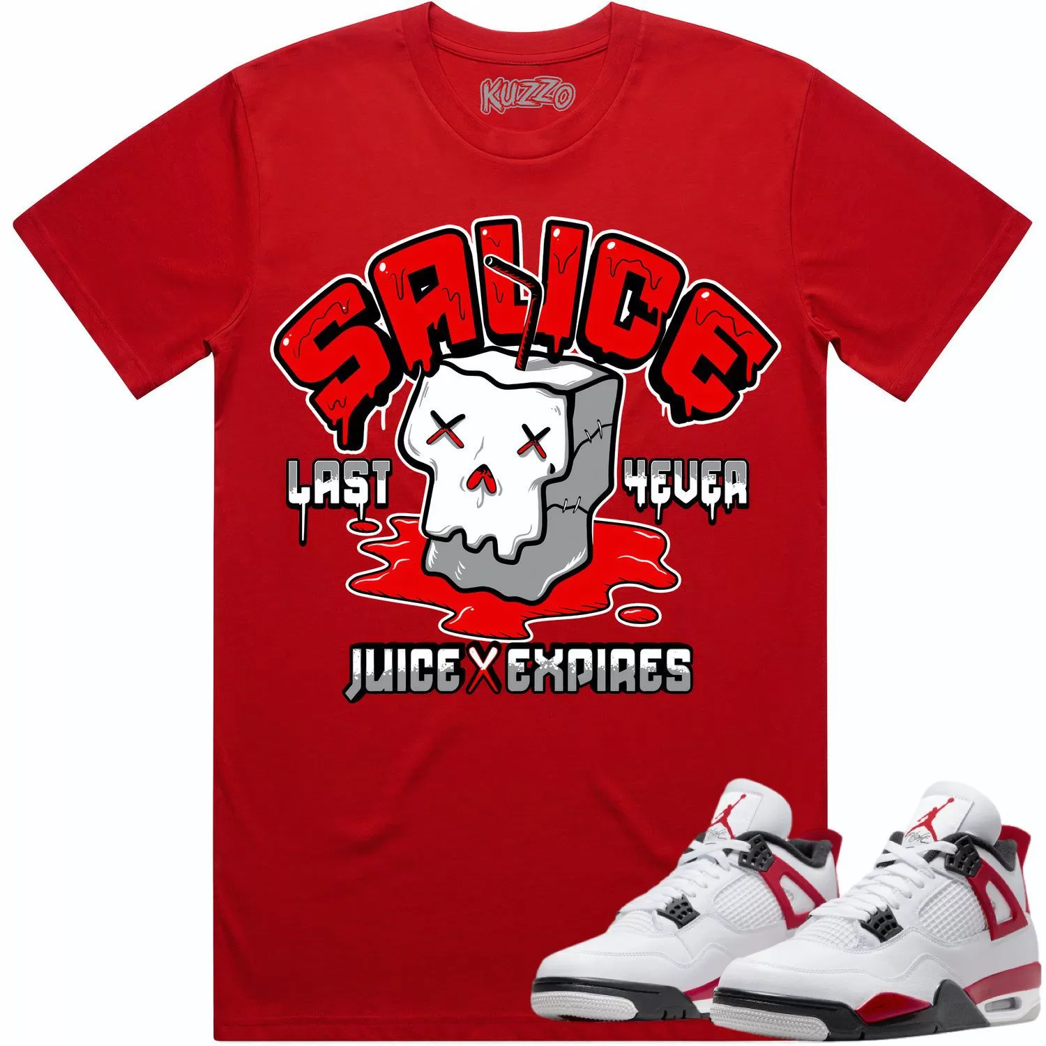 Jordan 4 Red Cement 4s Shirt to Match - RED SAUCE