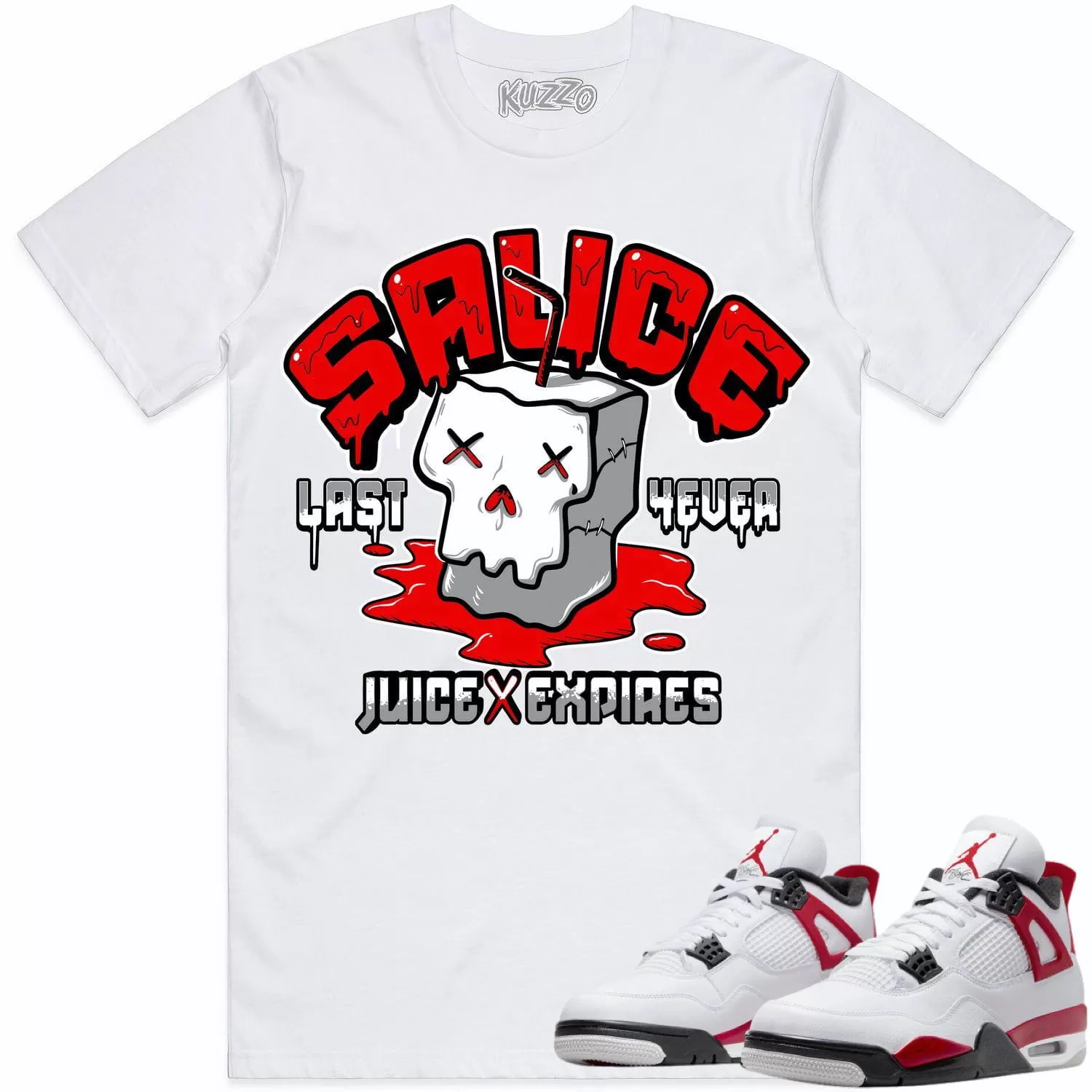 Jordan 4 Red Cement 4s Shirt to Match - RED SAUCE